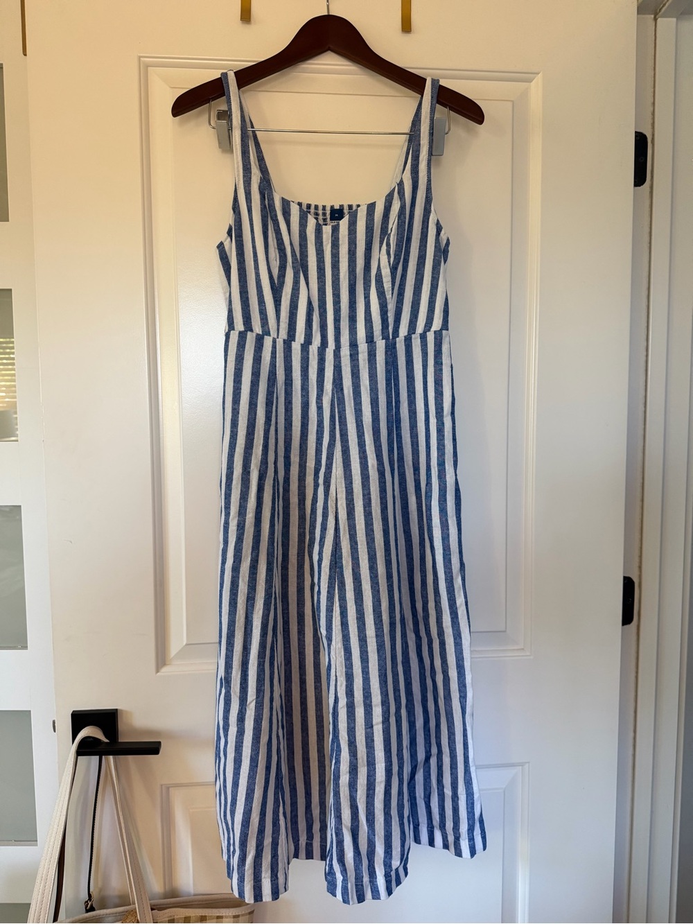 Old Navy Blue and White Striped Midi Dress